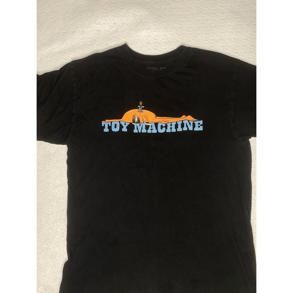 Vintage Toy Machine Mens T-Shirt Size Medium Skater Black Rare Y2K Graphic Print